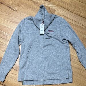 Vineyard Vines Heather Gray Funnel Neck Relaxed Shep Shirt